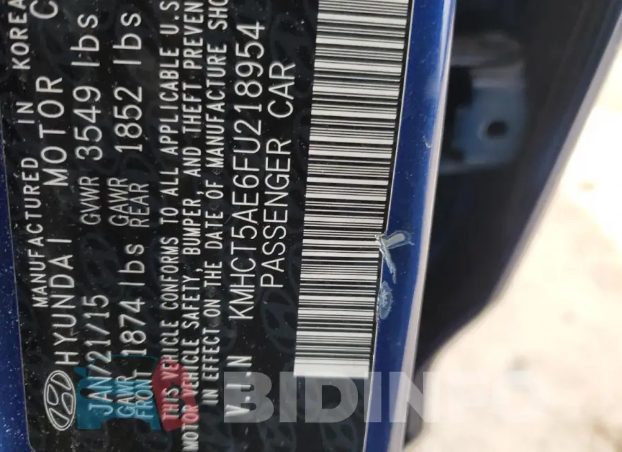 KMHCT5AE6FU218954 Photo# 13
