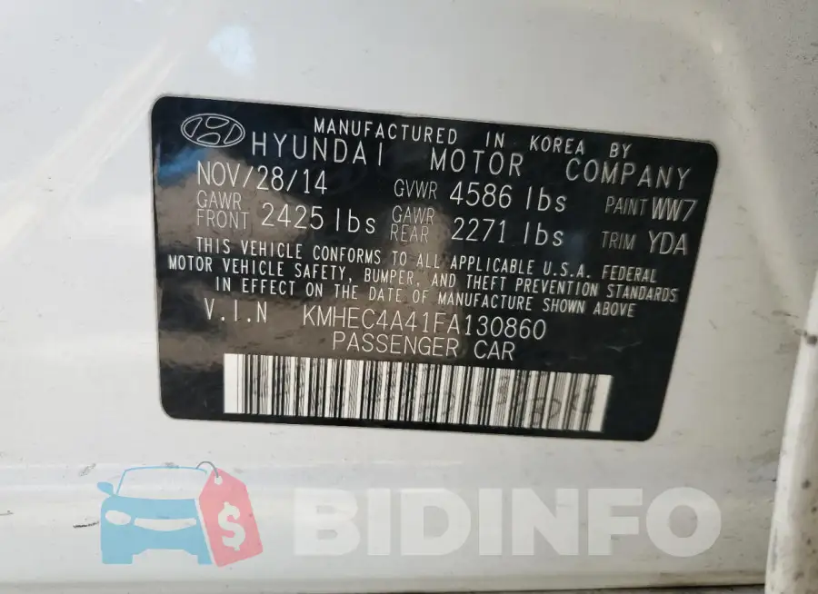 KMHEC4A41FA130860 Photo# 12