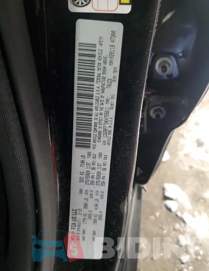 1C6SRFFTXKN755611 Photo# 12