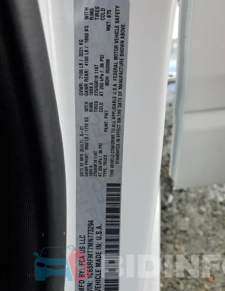 1C6SRFMT7MN773294 Photo# 12