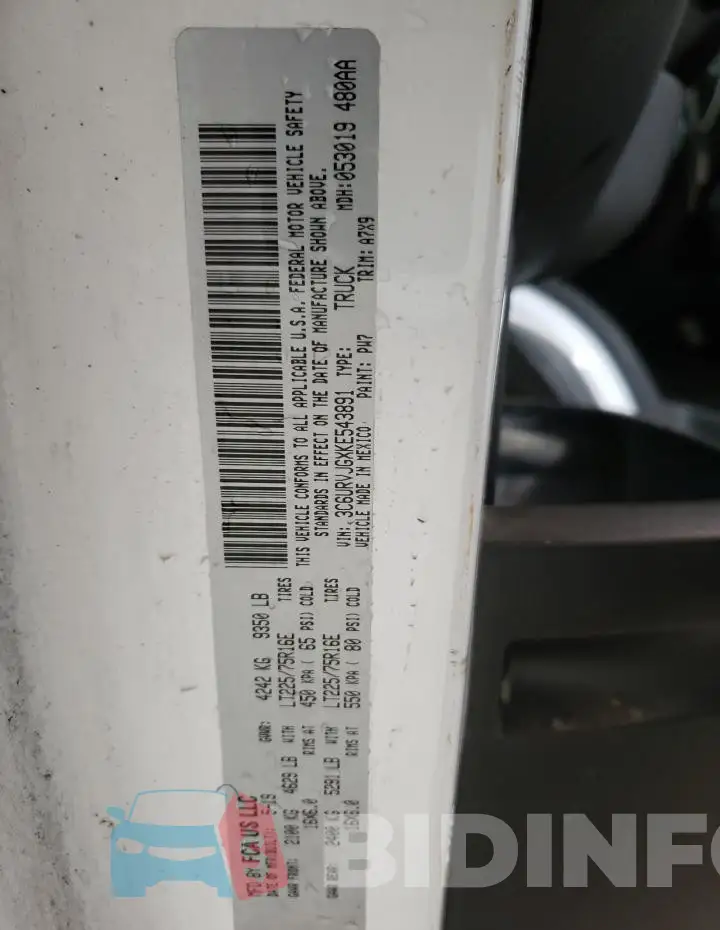 3C6URVJGXKE543891 Photo# 13