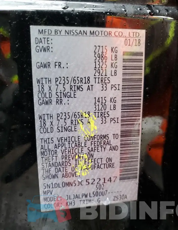 5N1DL0MN5JC522147 Photo# 13