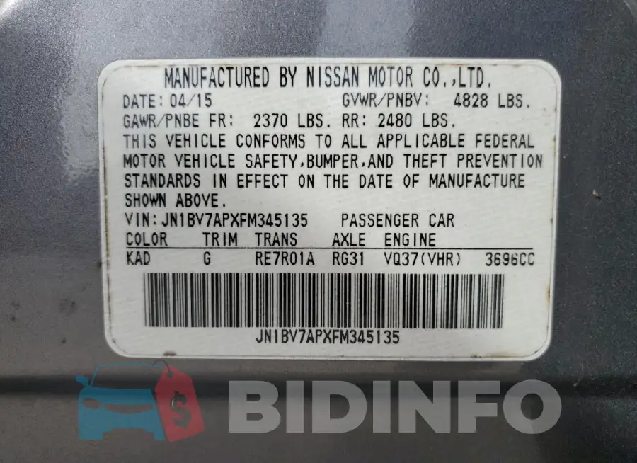 JN1BV7APXFM345135 Photo# 12