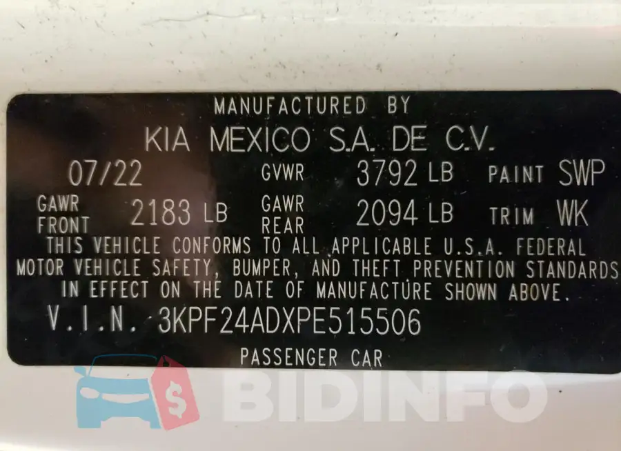 3KPF24ADXPE515506 Photo# 13