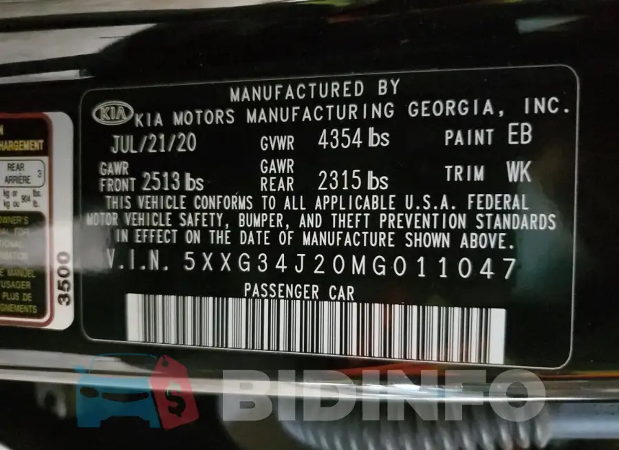 5XXG34J20MG011047 Photo# 12