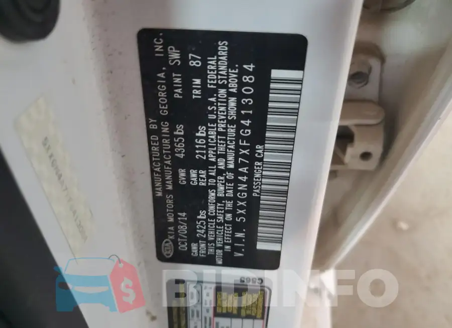 5XXGN4A7XFG413084 Photo# 12