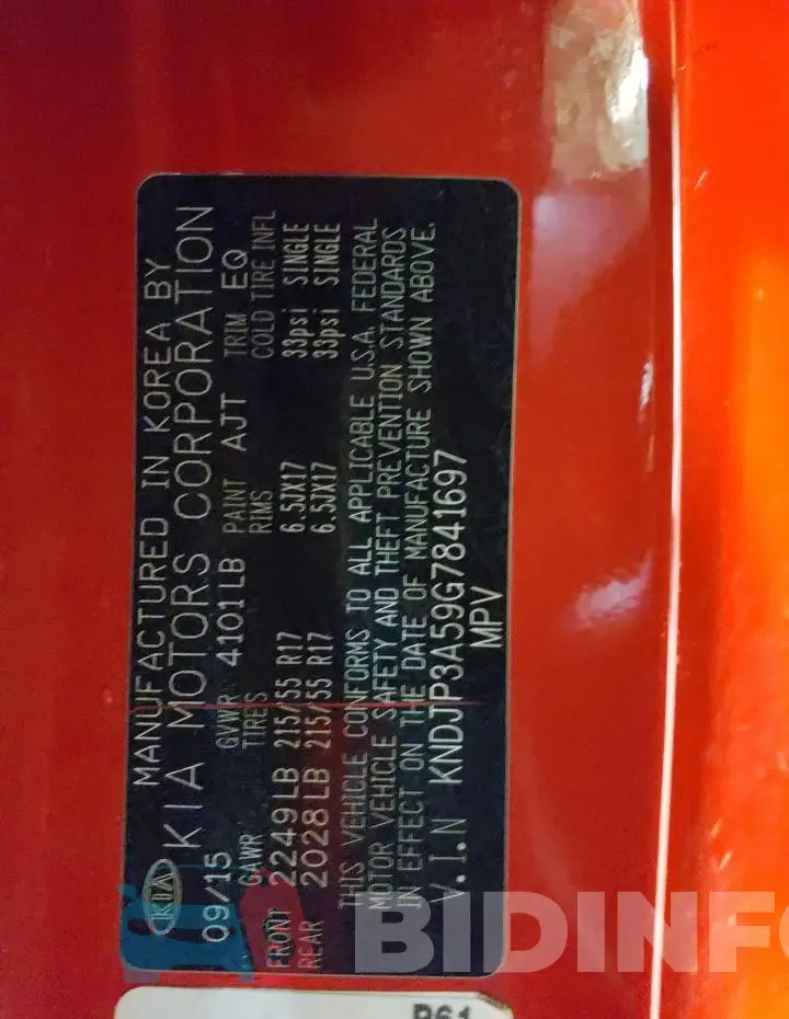 KNDJP3A59G7841697 Photo# 12