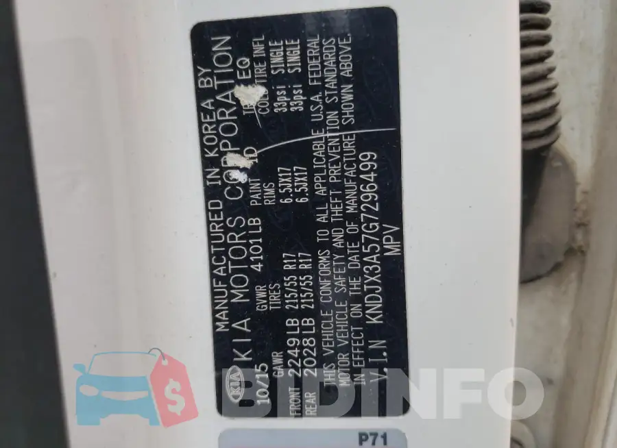 KNDJX3A57G7296499 Photo# 12