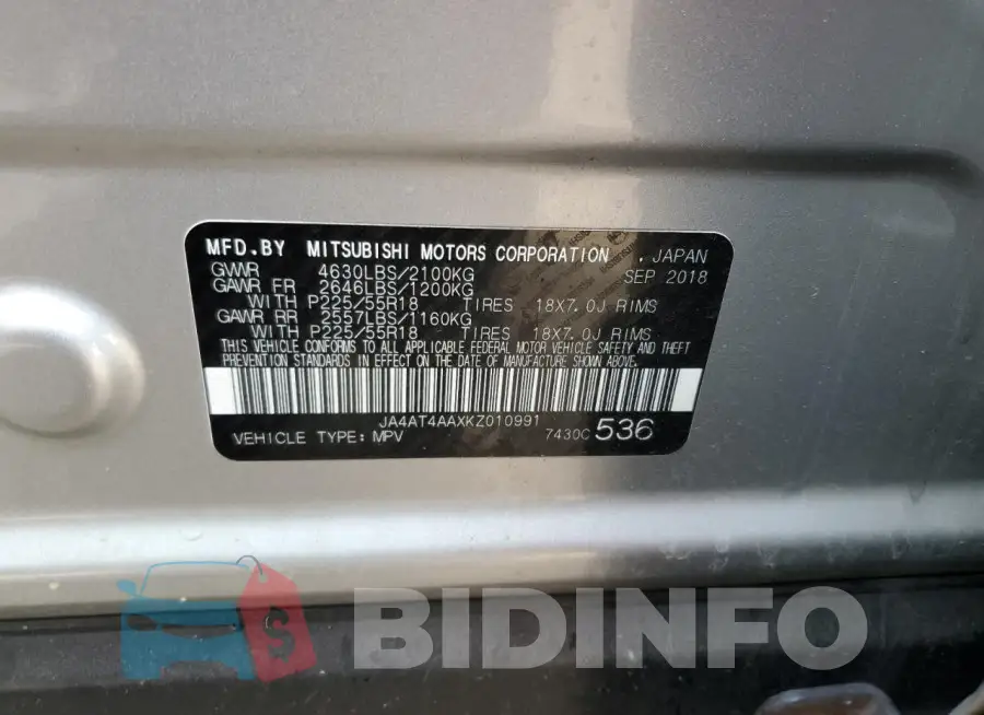 JA4AT4AAXKZ010991 Photo# 13