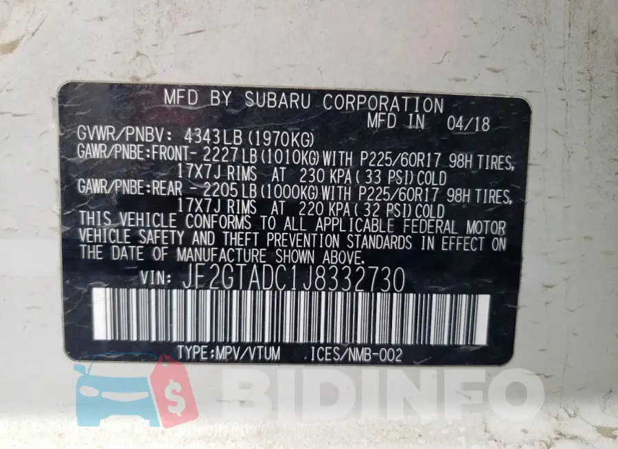 JF2GTADC1J8332730 Photo# 12