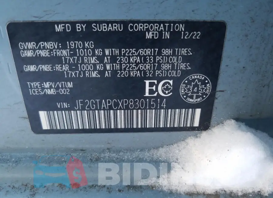 JF2GTAPCXP8301514 Photo# 12