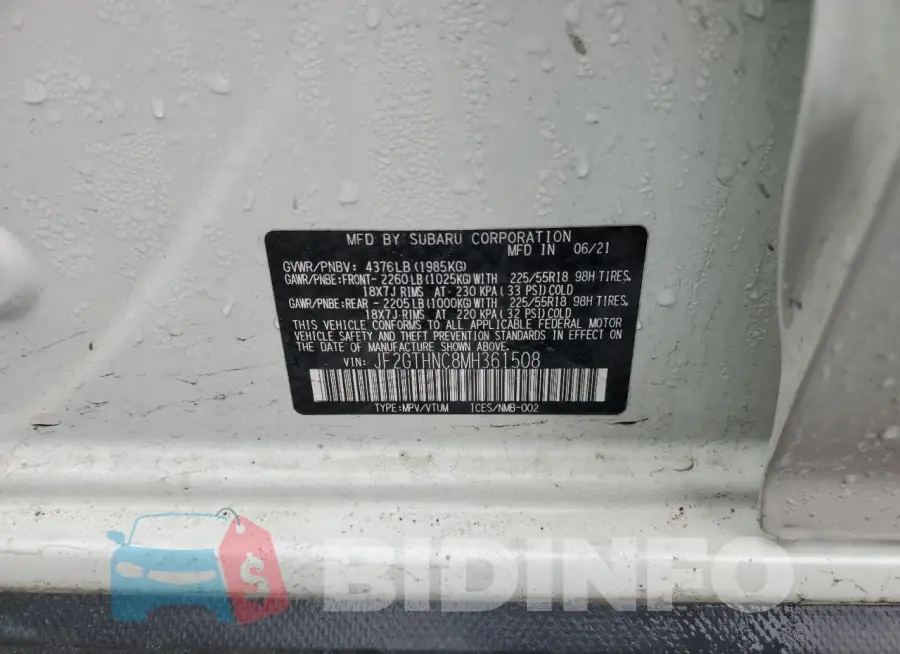 JF2GTHNC8MH361508 Photo# 12