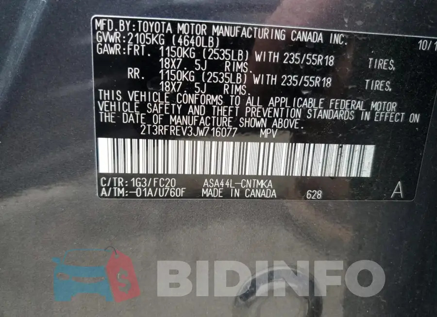 2T3RFREV3JW716077 Photo# 13
