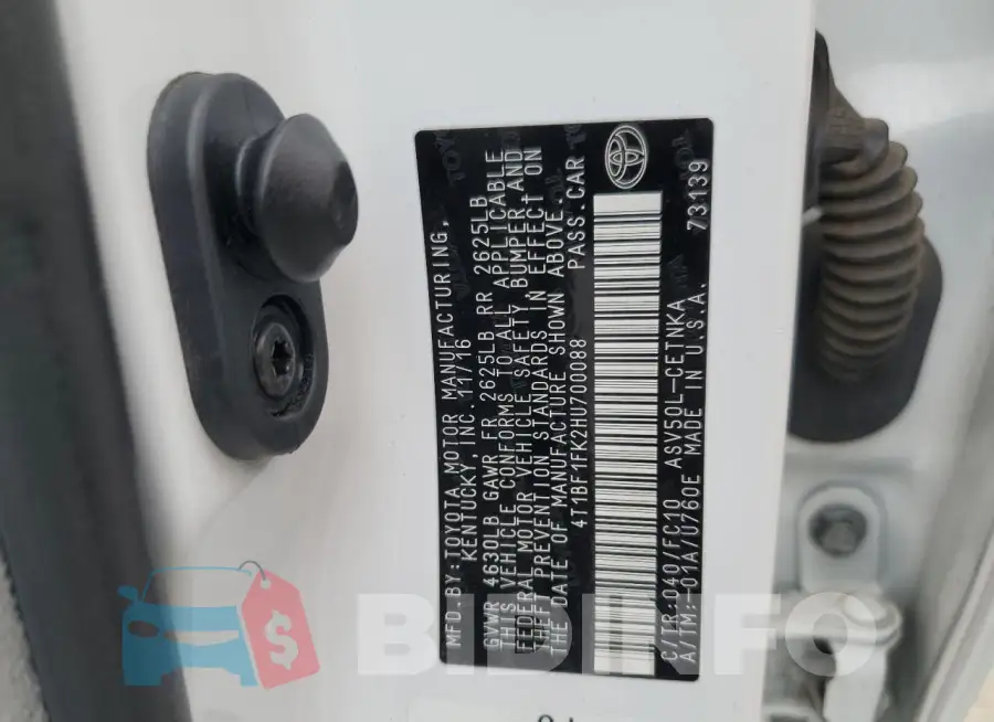 4T1BF1FK2HU700088 Photo# 12