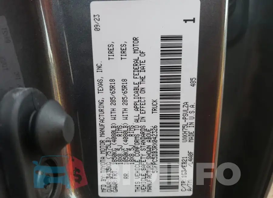 5TFPC5DB3RX042326 Photo# 12