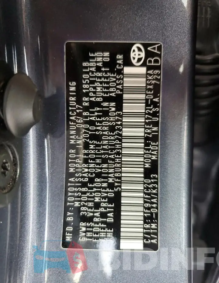 5YFBURHE3HP723473 Photo# 12