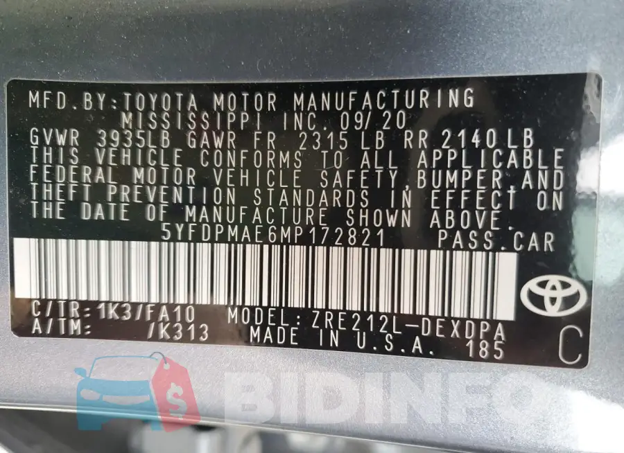 5YFDPMAE6MP172821 Photo# 12