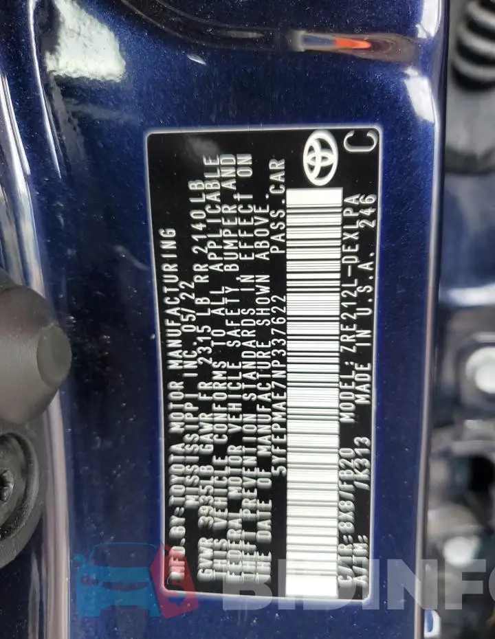 5YFEPMAE7NP337622 Photo# 12