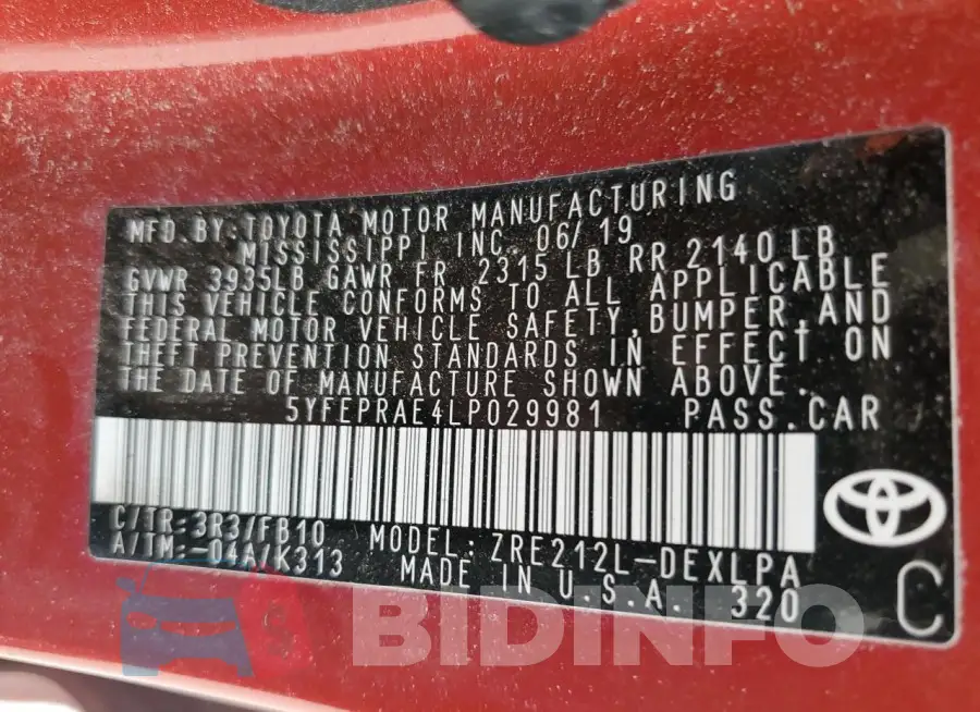 5YFEPRAE4LP029981 Photo# 12