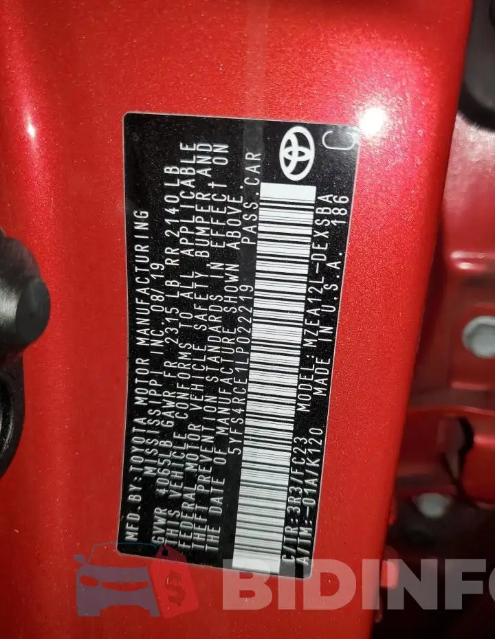 5YFS4RCE1LP022219 Photo# 12