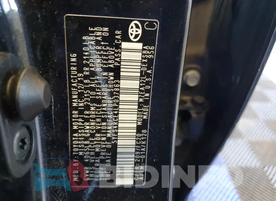 5YFS4RCE4LP037863 Photo# 12