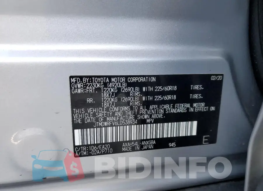 JTMDWRFV6LD538934 Photo# 14