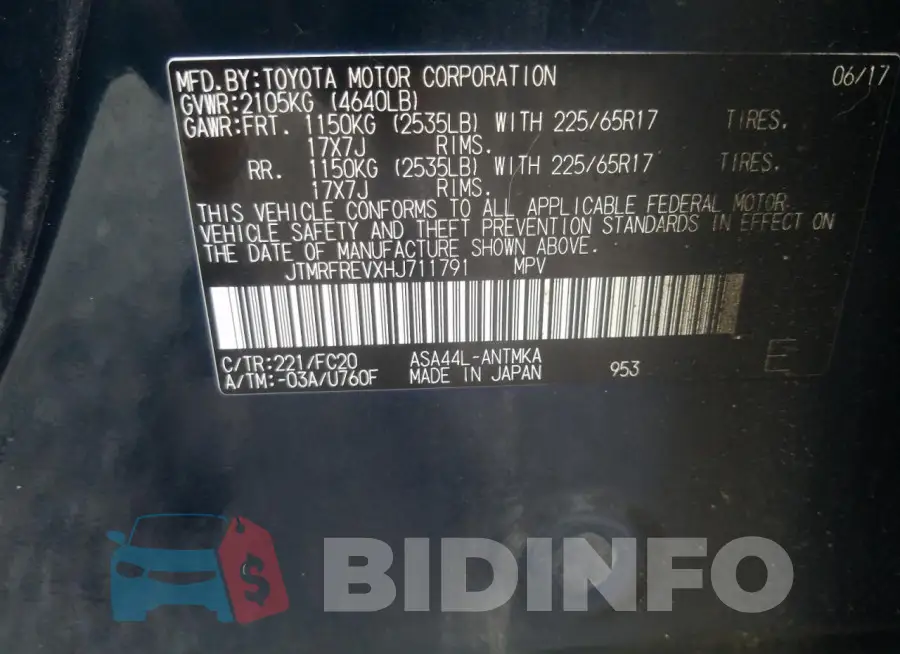 JTMRFREVXHJ711791 Photo# 14