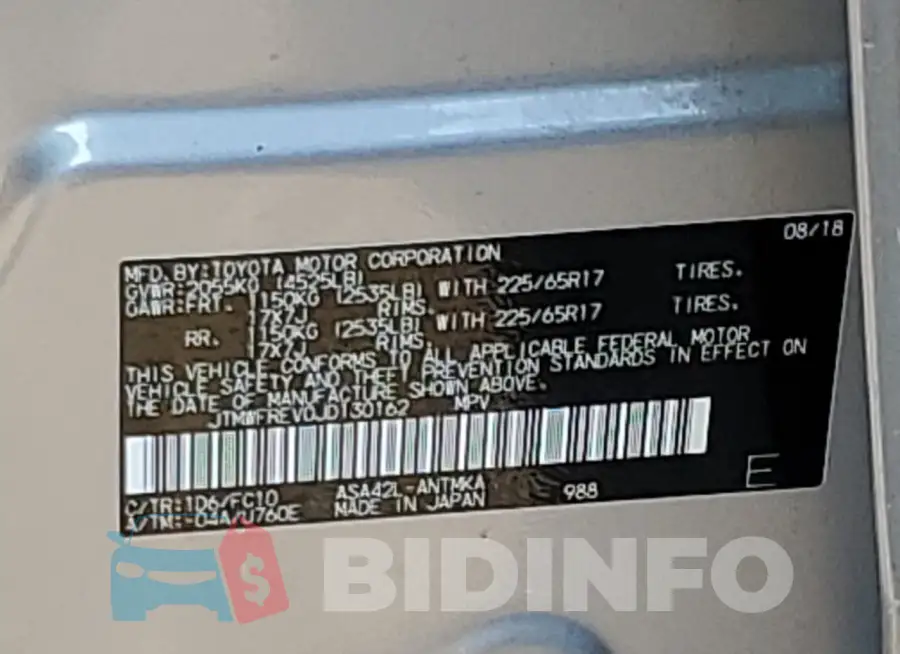 JTMWFREV0JD130162 Photo# 12