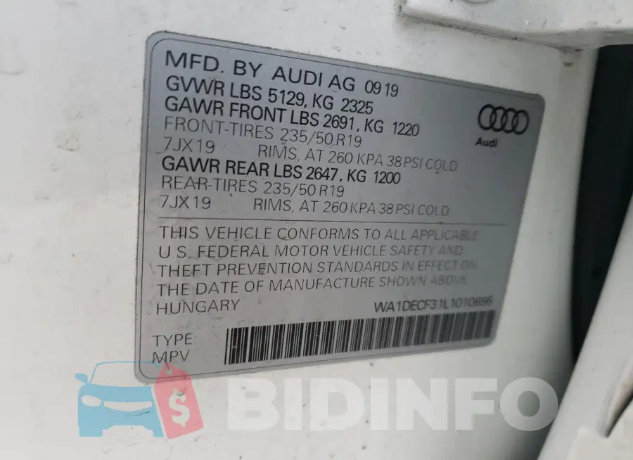 WA1DECF31L1010695 Photo# 13