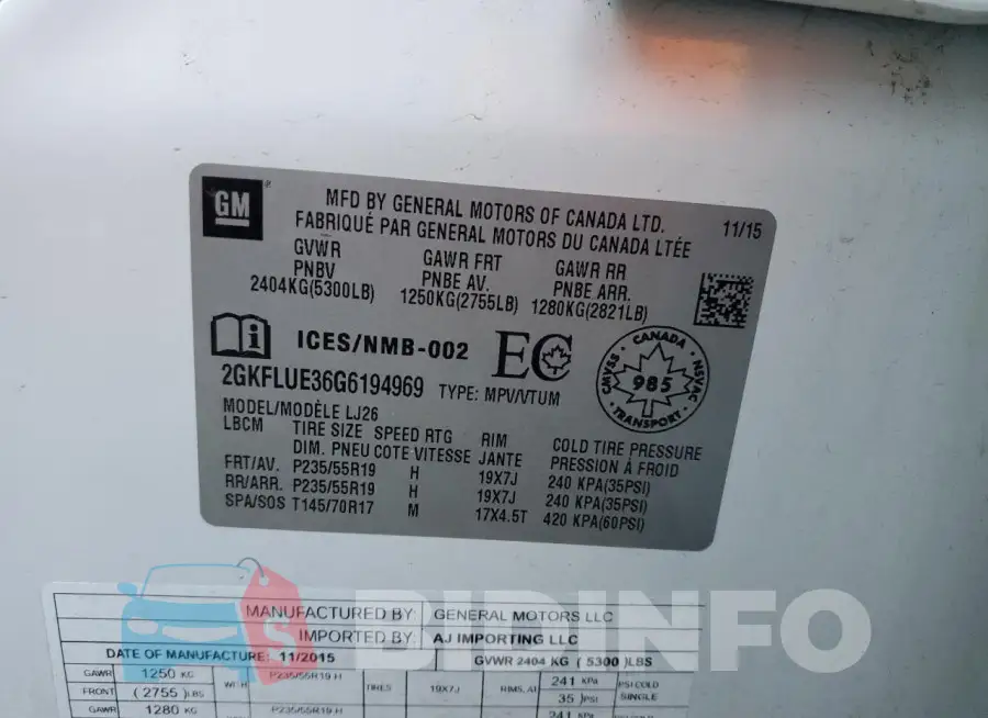 2GKFLUE36G6194969 Photo# 12