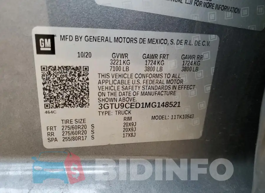3GTU9CED1MG148521 Photo# 12
