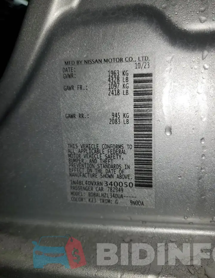 1N4BL4DVXRN340050 Photo# 12