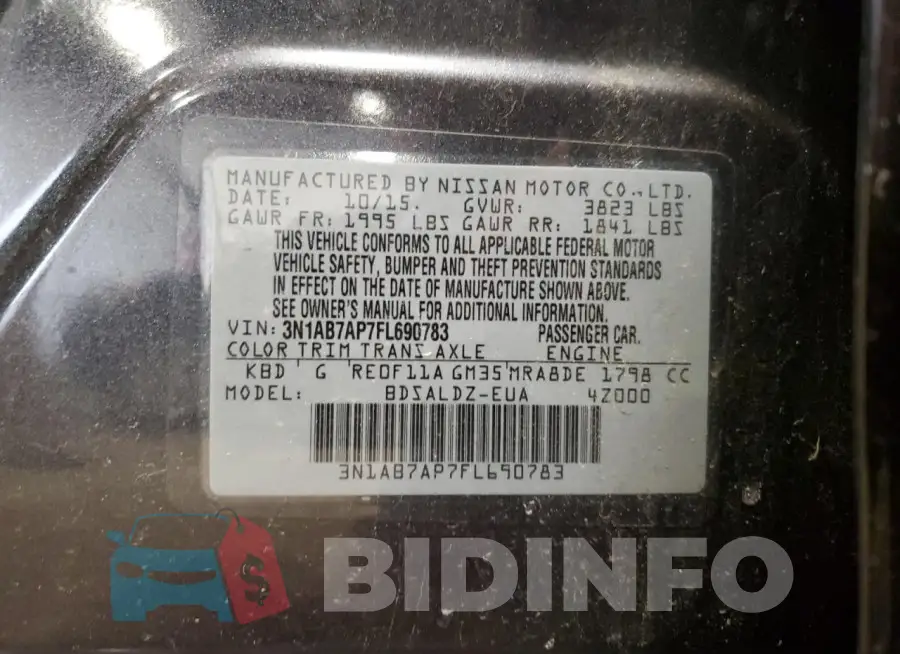 3N1AB7AP7FL690783 Photo# 12