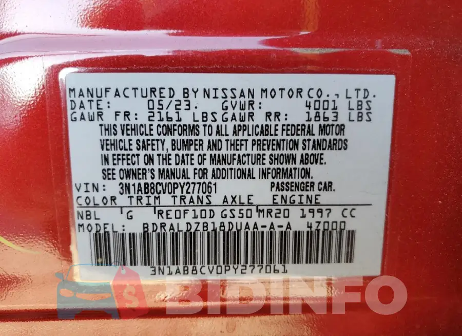 3N1AB8CV0PY277061 Photo# 13