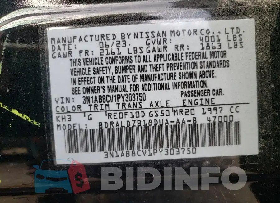 3N1AB8CV1PY303750 Photo# 12