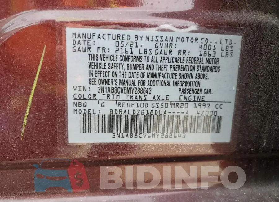 3N1AB8CV6MY288643 Photo# 12