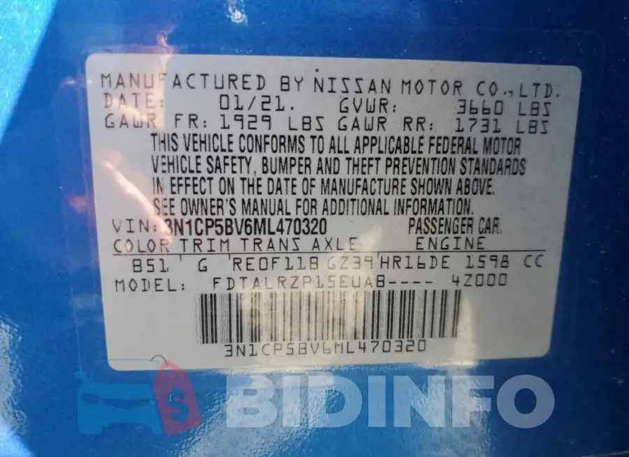 3N1CP5BV6ML470320 Photo# 12