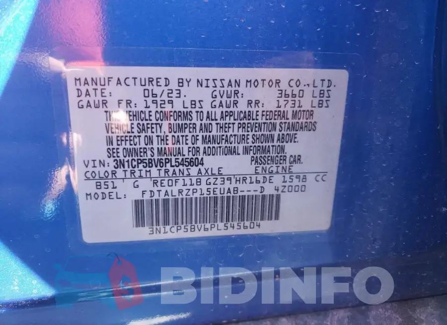 3N1CP5BV6PL545604 Photo# 12