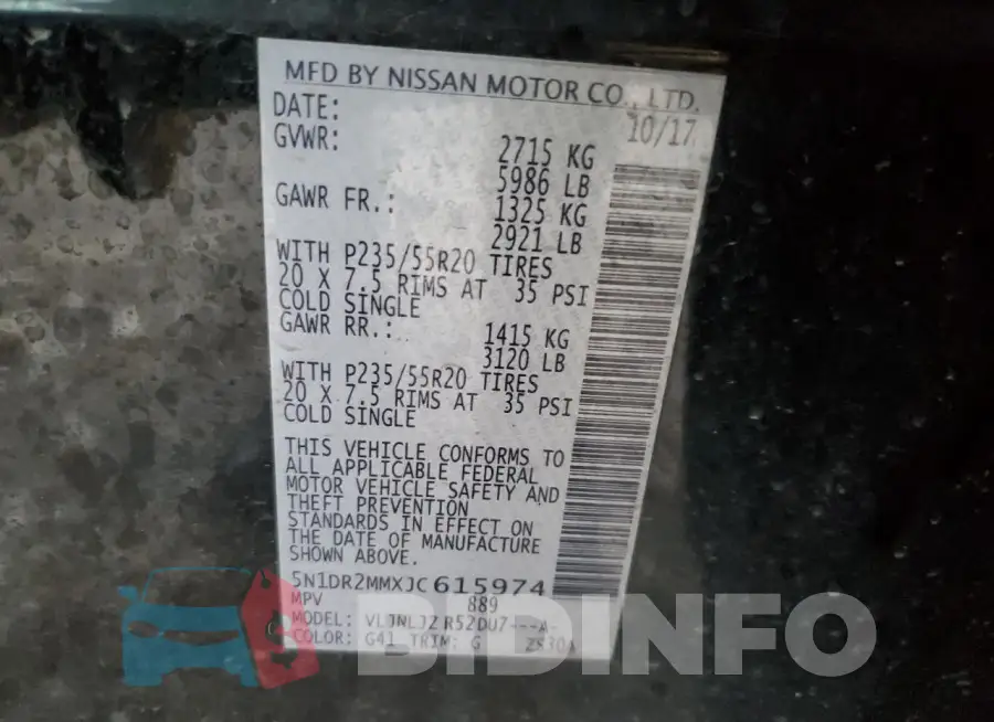 5N1DR2MMXJC615974 Photo# 14