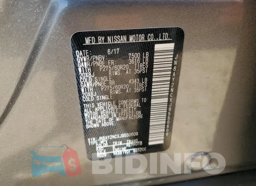 JN8AY2NCXJ9550609 Photo# 13