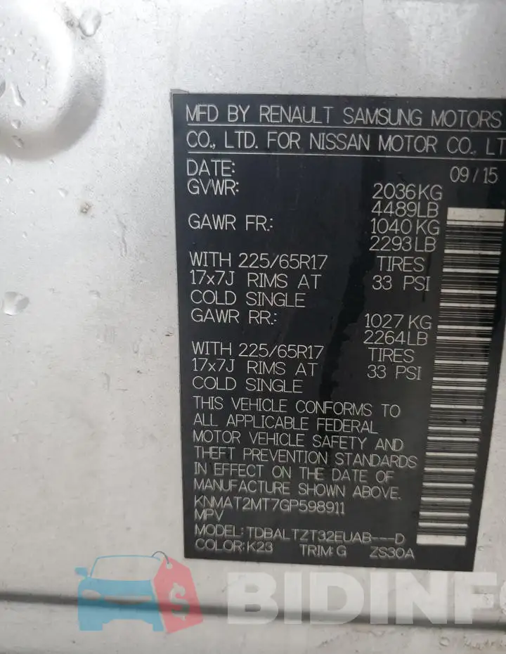 KNMAT2MT7GP598911 Photo# 13