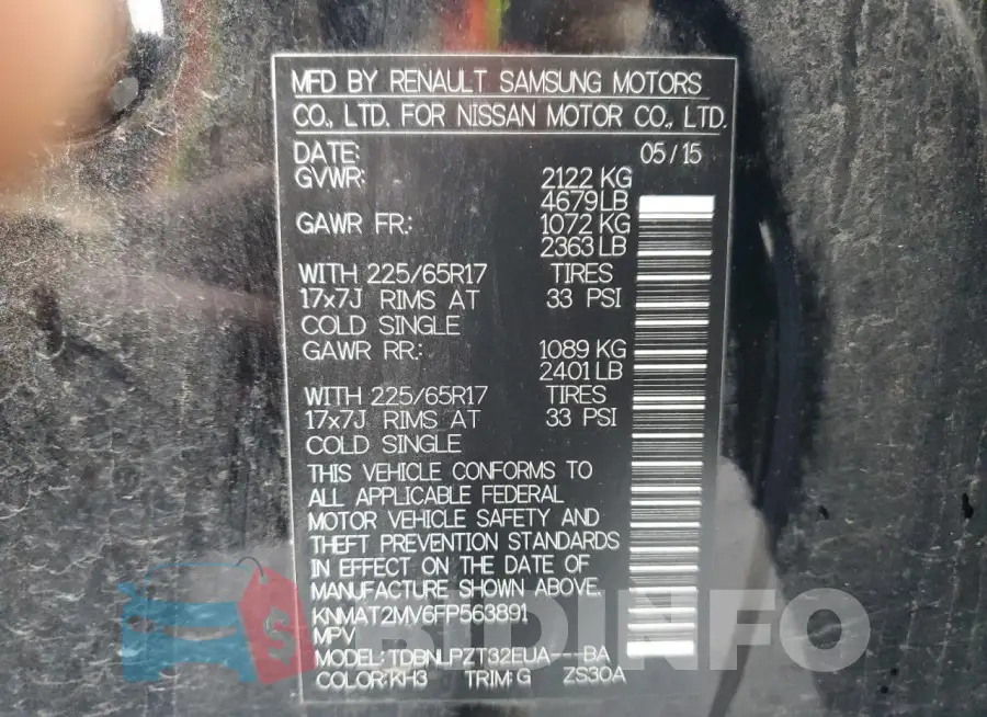 KNMAT2MV6FP563891 Photo# 12