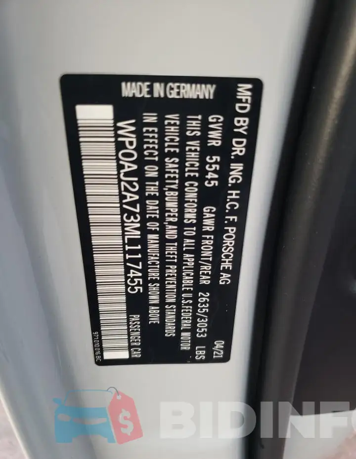 WP0AJ2A73ML117455 Photo# 13