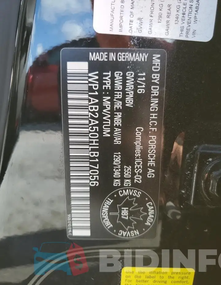 WP1AB2A50HLB17056 Photo# 12