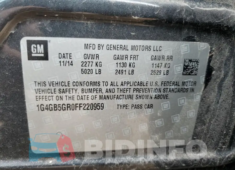 1G4GB5GR0FF220959 Photo# 12