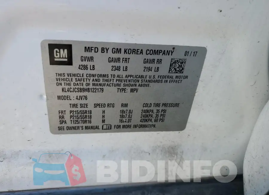 KL4CJCSB9HB122179 Photo# 13