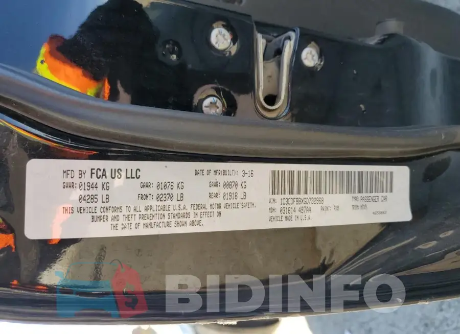 1C3CDFBBXGD732968 Photo# 12