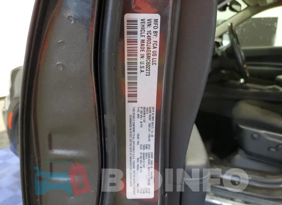 1C4RDJAG6MC602273 Photo# 12