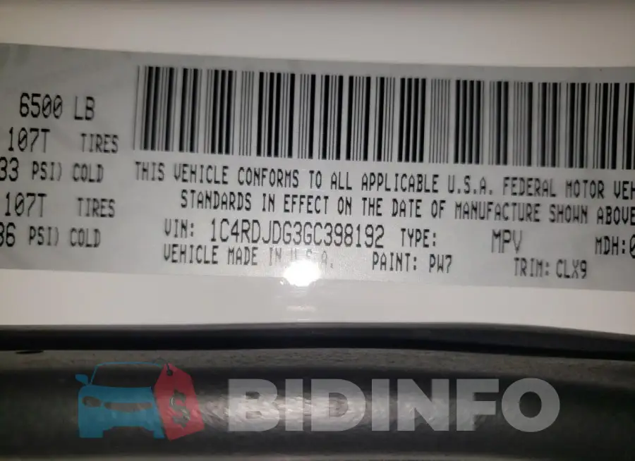 1C4RDJDG3GC398192 Photo# 14