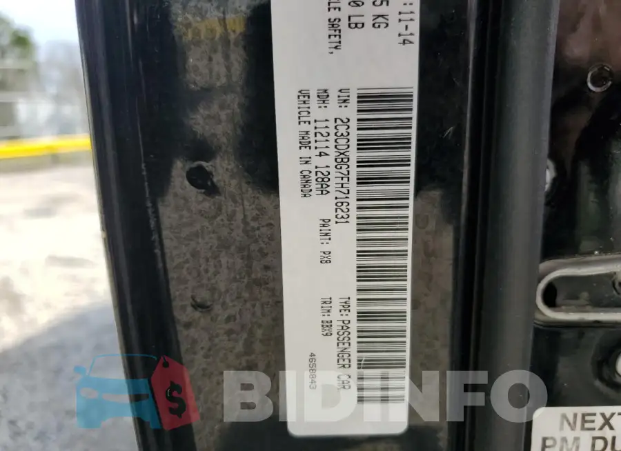 2C3CDXBG7FH716231 Photo# 12